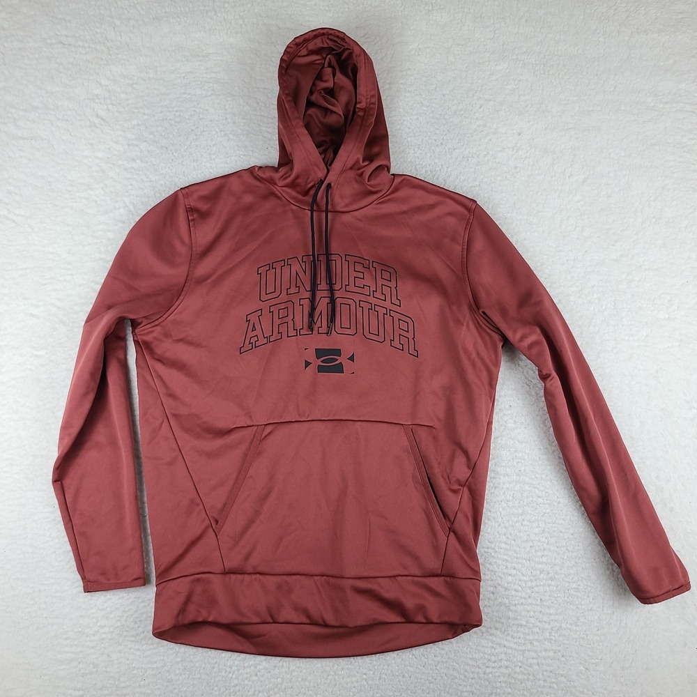 Under Armour Hoodie Mens Medium Brick Red Loose Coldgear Sweater Activewear